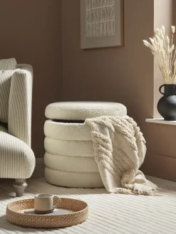 Cox & Cox Ottomans, Footstools & Pouffes<Ribbed Boucle Ottoman