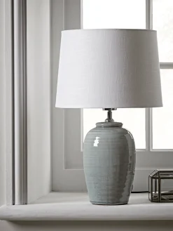 Cox & Cox Table Lamps|Bedside Lights<Ribbed Crackle Glaze Table Lamp