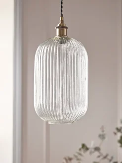 Cox & Cox Pendants<Ribbed Glass Pendant