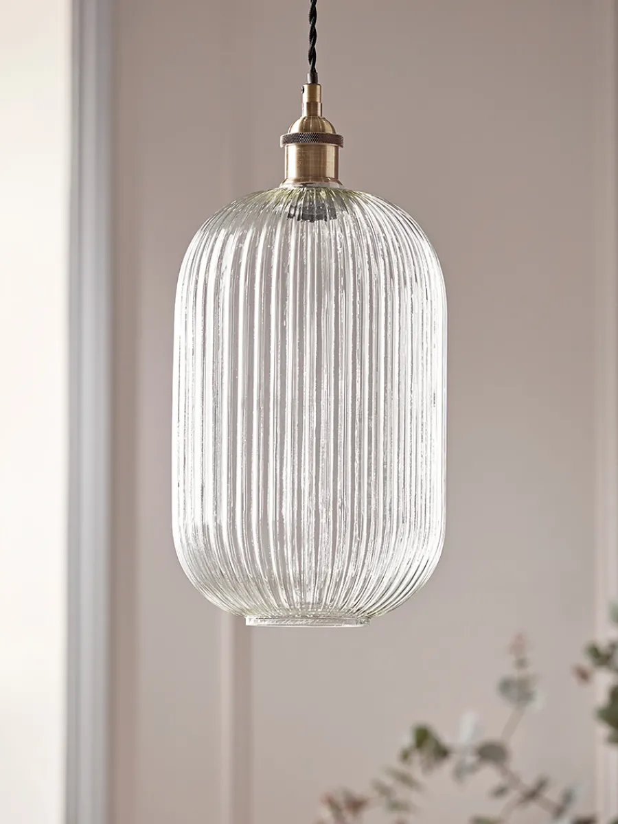 Cox & Cox Pendants<Ribbed Glass Pendant