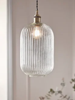 Cox & Cox Pendants<Ribbed Glass Pendant