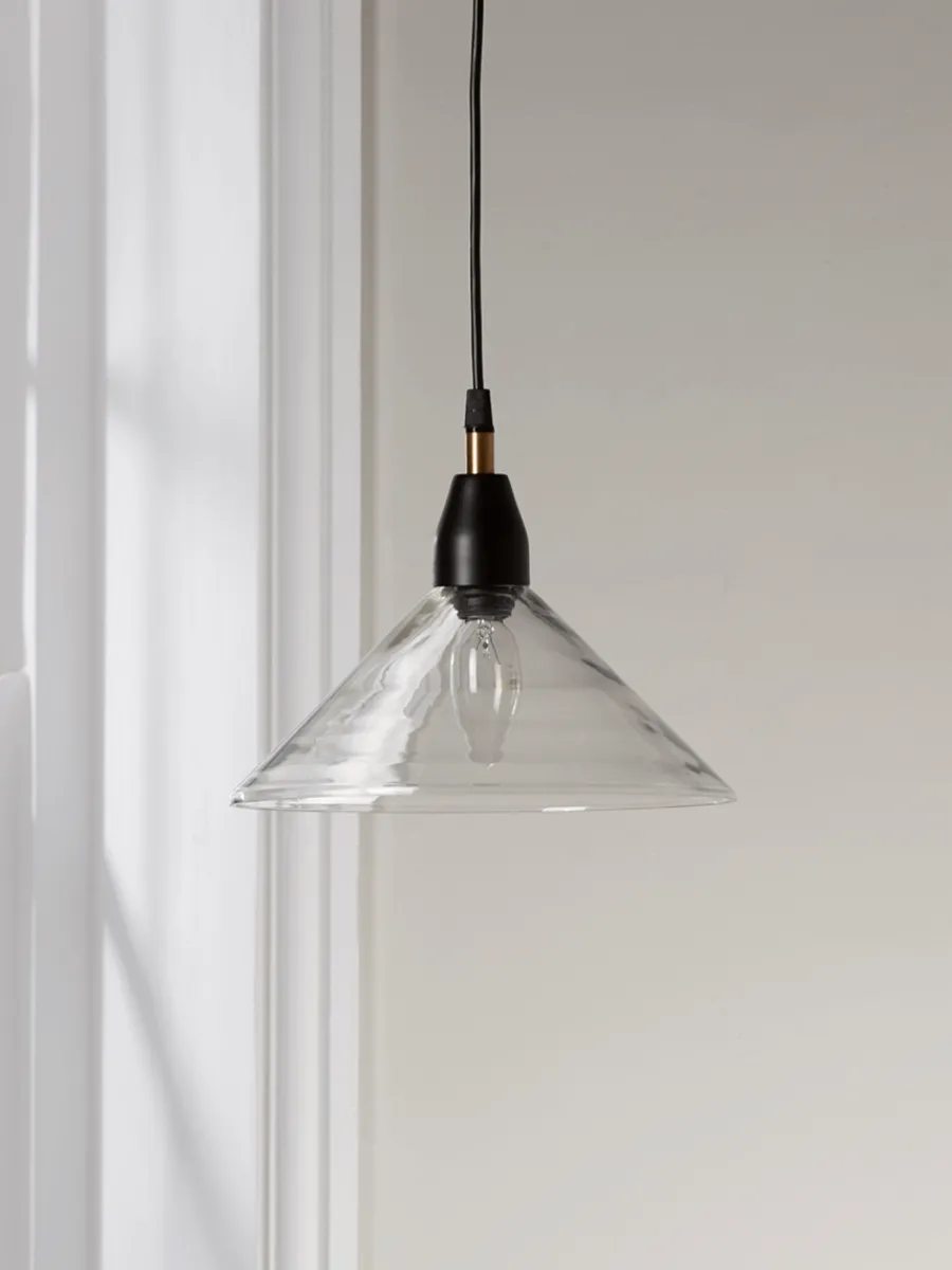 Cox & Cox Pendants<Ribbed Glass Shade Pendant