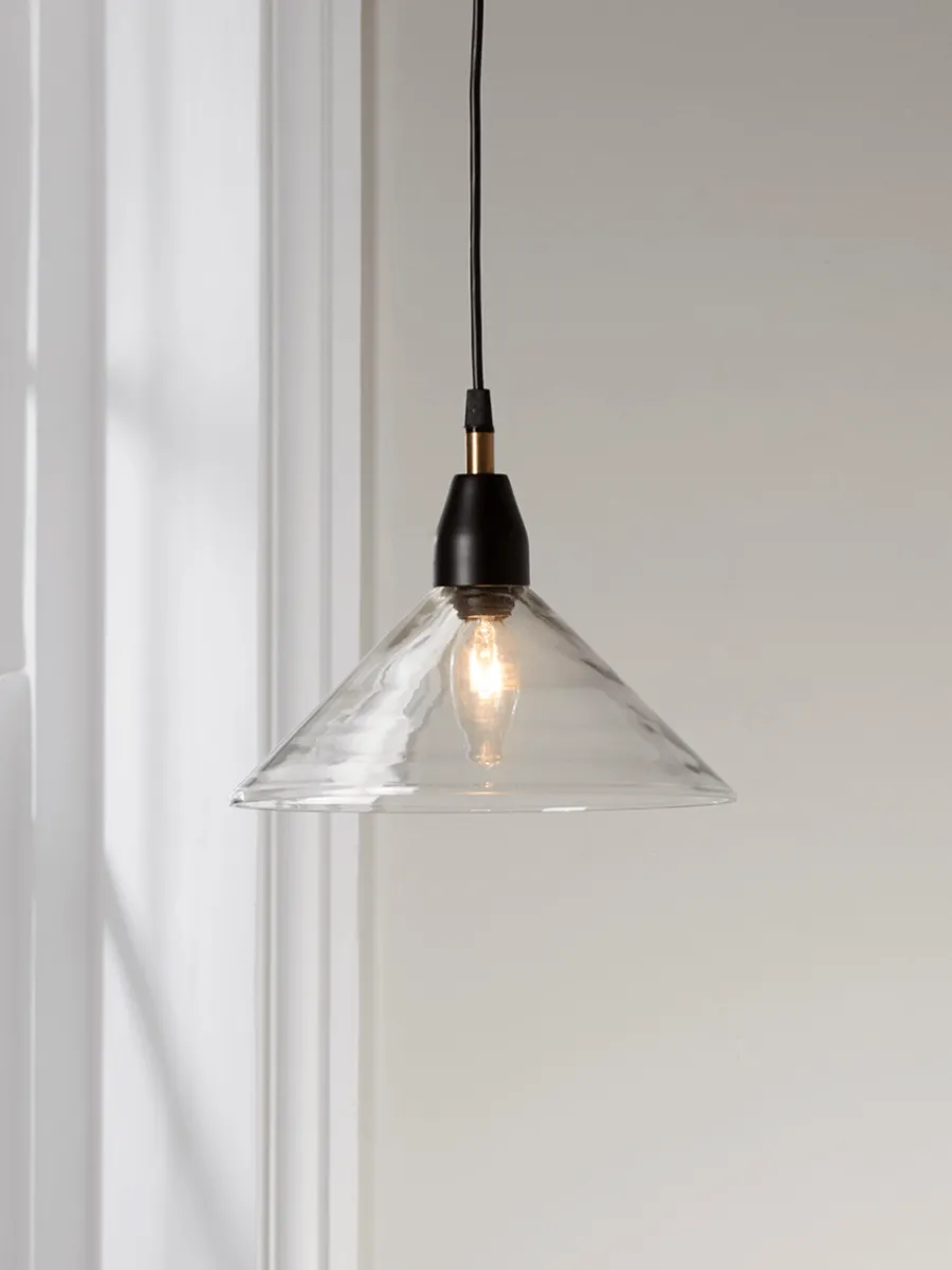 Cox & Cox Pendants<Ribbed Glass Shade Pendant