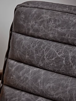 Cox & Cox Occasional Chairs|Armchairs & Loveseats<Ribbed Leather Armchair - Black