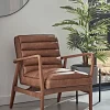 Cox & Cox Occasional Chairs|Armchairs & Loveseats<Ribbed Leather Armchair - Tan