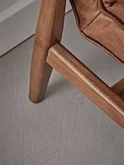 Cox & Cox Occasional Chairs|Armchairs & Loveseats<Ribbed Leather Armchair - Tan