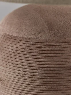 Cox & Cox Table Lamps<Ribbed Mango Wood Table Lamp - Natural