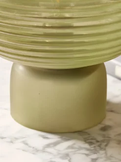 Cox & Cox Table Lamps<Ribbed Round LED Lamp - Neutral