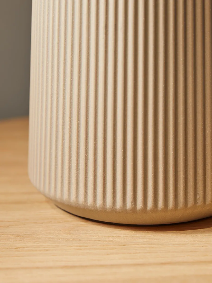 Cox & Cox Table Lamps<Ribbed Table Lamp - Taupe