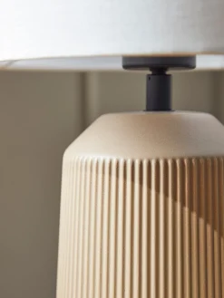 Cox & Cox Table Lamps<Ribbed Table Lamp - Taupe