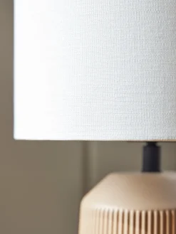 Cox & Cox Table Lamps<Ribbed Table Lamp - Taupe