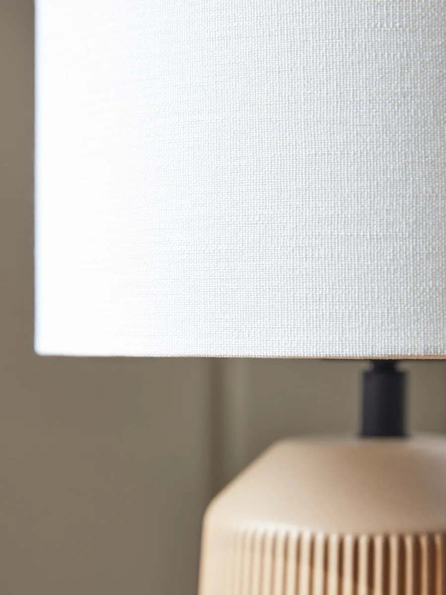 Cox & Cox Table Lamps<Ribbed Table Lamp - Taupe