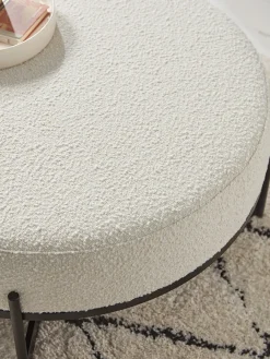 Cox & Cox Ottomans, Footstools & Pouffes<Round Boucle Footstool - Large