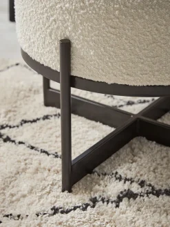 Cox & Cox Ottomans, Footstools & Pouffes<Round Boucle Footstool - Small