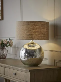 Cox & Cox Table Lamps<Round Mirrored Glass Table lamp