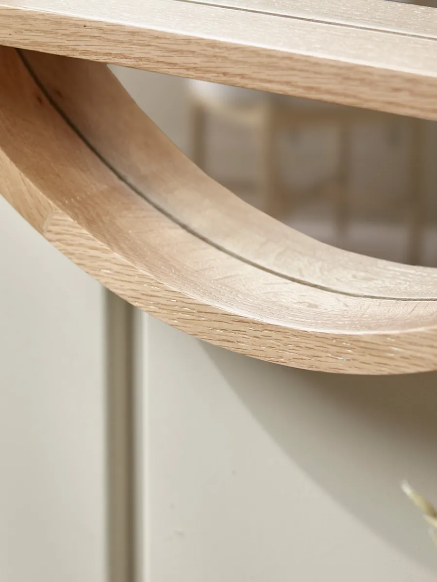 Cox & Cox Wall Mirrors<Round Oak Shelf Mirror