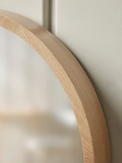 Cox & Cox Wall Mirrors<Round Oak Shelf Mirror