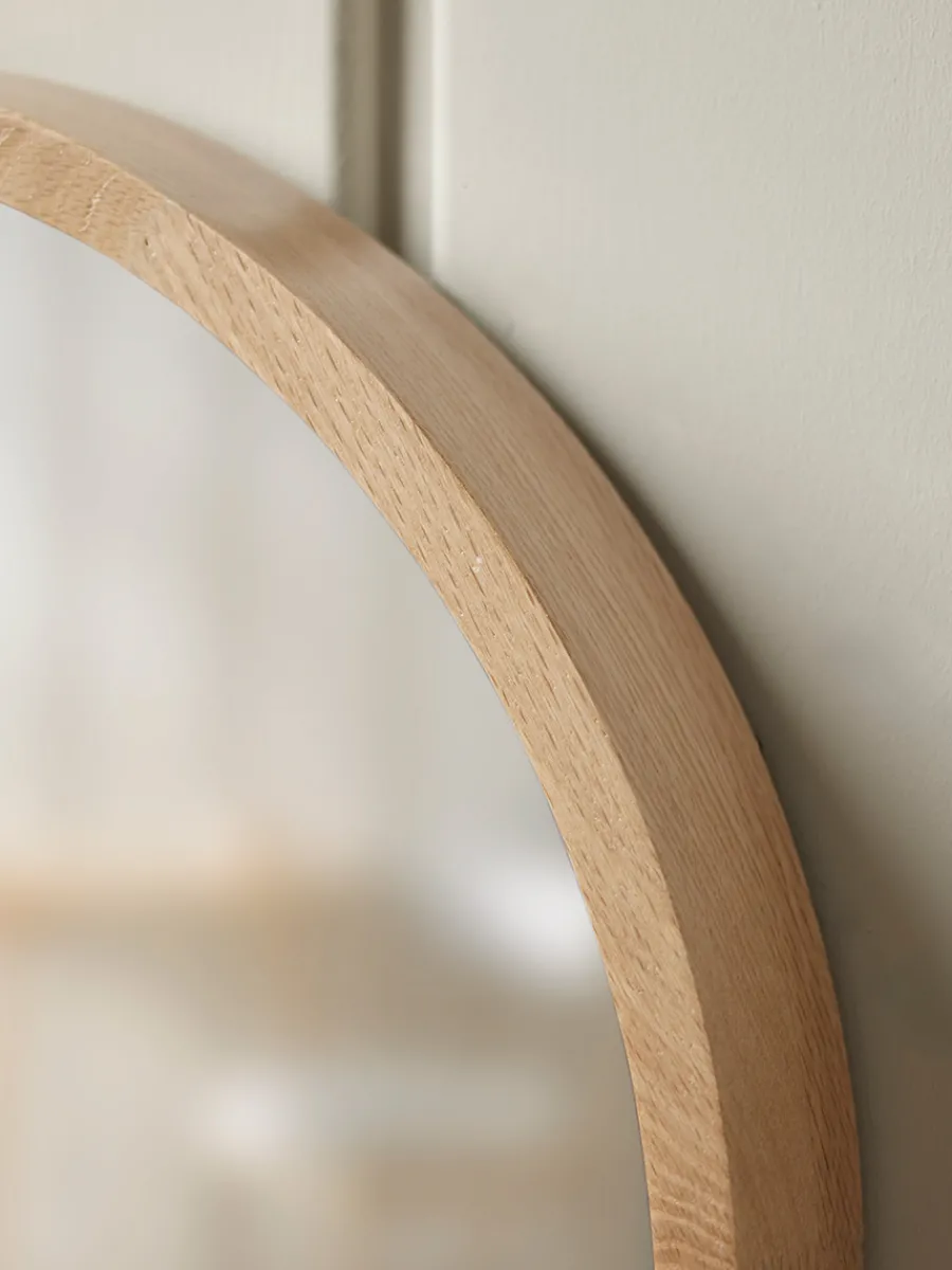 Cox & Cox Wall Mirrors<Round Oak Shelf Mirror