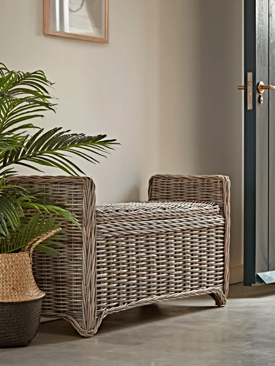 Cox & Cox Shoe Storage|Benches<Round Rattan Storage Bench - Large