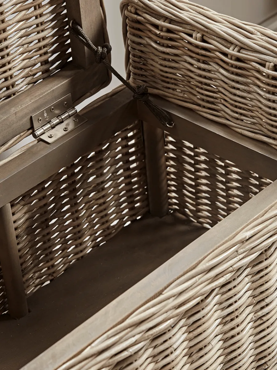 Cox & Cox Shoe Storage|Benches<Round Rattan Storage Bench - Large