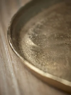 Cox & Cox Bowls, Dishes & Trinket Boxes<Round Textured Brass Tray - Small