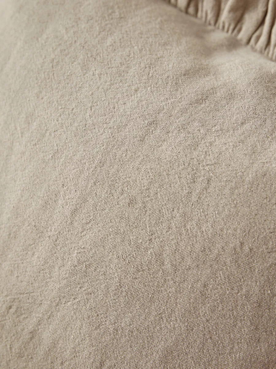 Cox & Cox Cushions|Cushions<Ruffle Cotton Linen Square Cushion - Natural