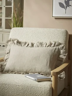 Cox & Cox Cushions|Cushions<Ruffle Rectangular Cushion - Natural