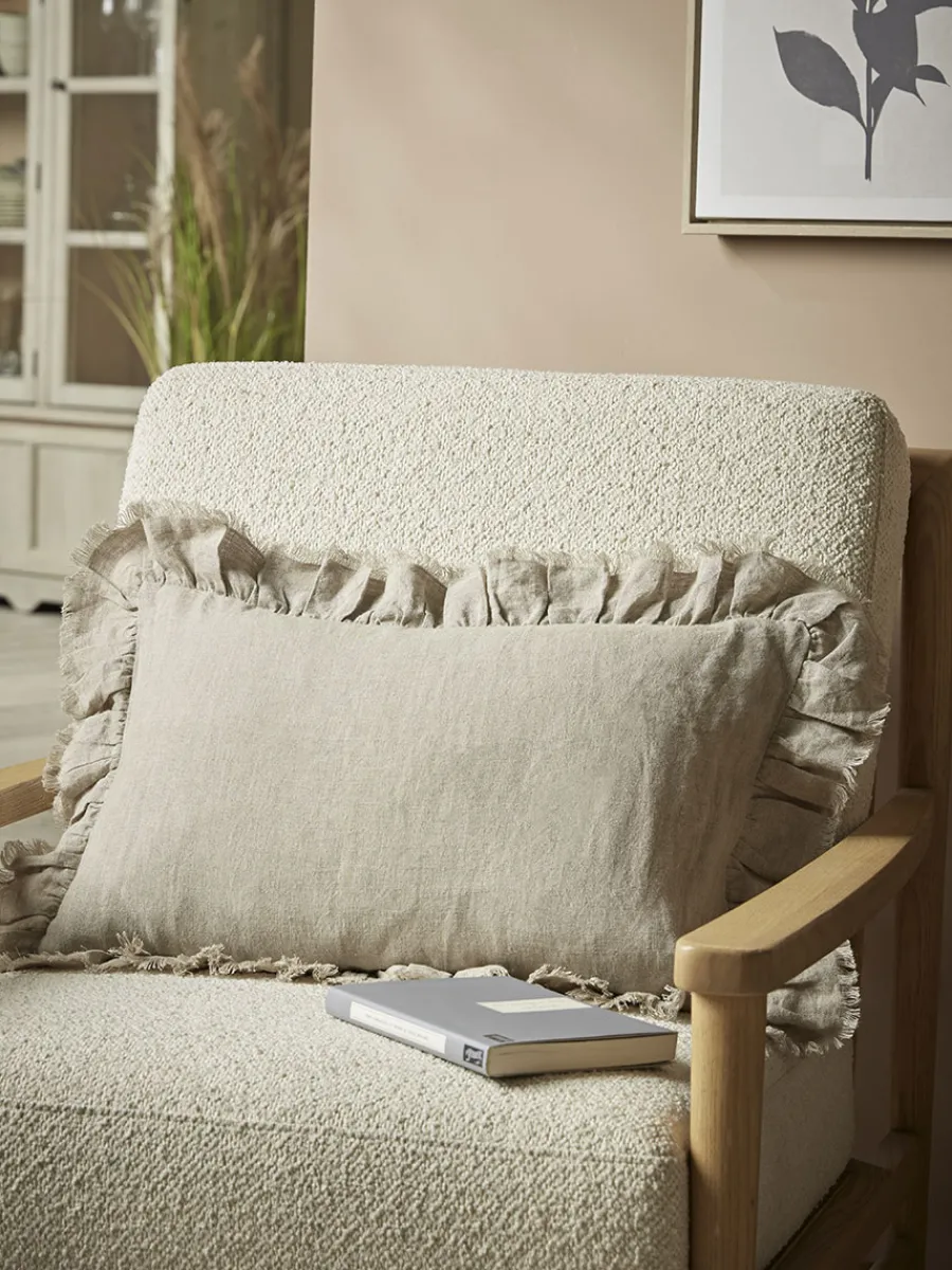 Cox & Cox Cushions|Cushions<Ruffle Rectangular Cushion - Natural