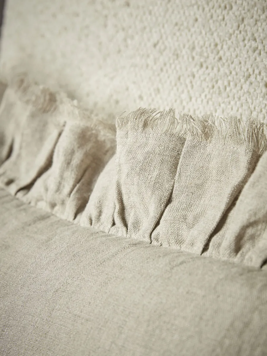Cox & Cox Cushions|Cushions<Ruffle Rectangular Cushion - Natural