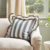 Cox & Cox Cushions|Cushions<Ruffle Square Cushion - Nautical Stripe
