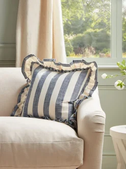 Cox & Cox Cushions|Cushions<Ruffle Square Cushion - Nautical Stripe