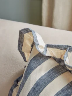 Cox & Cox Cushions|Cushions<Ruffle Square Cushion - Nautical Stripe