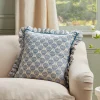 Cox & Cox Cushions|Cushions<Ruffle Square Cushion - Swedish Blue Print