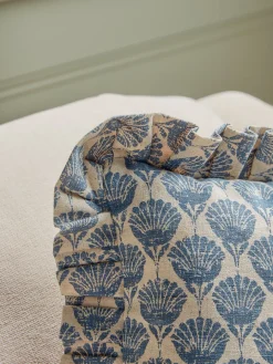 Cox & Cox Cushions|Cushions<Ruffle Square Cushion - Swedish Blue Print