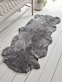 Cox & Cox Sheepskin Rugs & Hides|Sheepskin Rugs & Hides<Shorthaired Graphite Sheepskin - Double