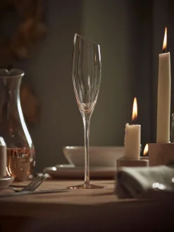 Cox & Cox Kitchen Accessories & Tableware|Glassware<Six Amber Asymmetric Champagne Flutes