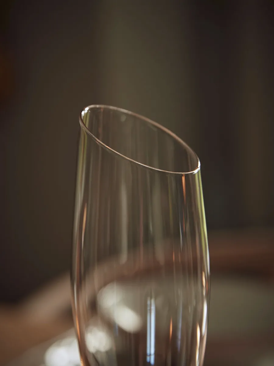 Cox & Cox Kitchen Accessories & Tableware|Glassware<Six Amber Asymmetric Champagne Flutes