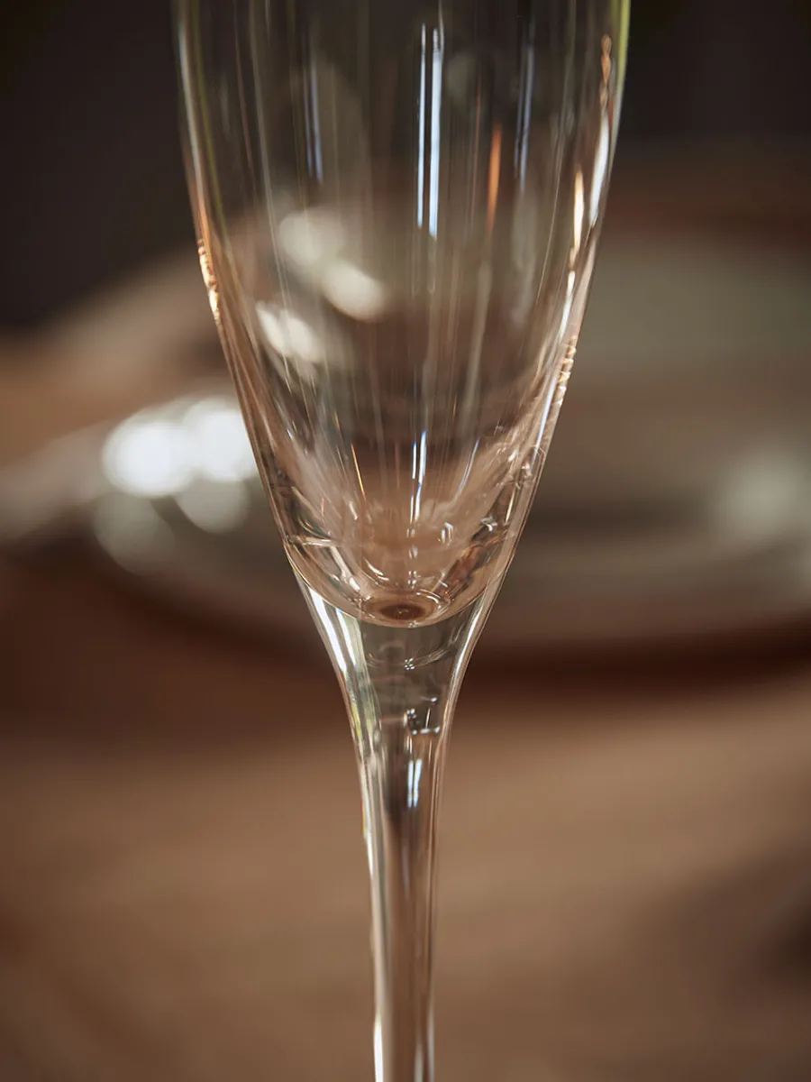 Cox & Cox Kitchen Accessories & Tableware|Glassware<Six Amber Asymmetric Champagne Flutes