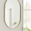 Cox & Cox Wall Mirrors<Slim Frame Oval Mirror - Soft Gold