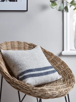 Cox & Cox Throws<Soft Wool Cushion Cover - Blue French Stripe