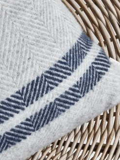 Cox & Cox Throws<Soft Wool Cushion Cover - Blue French Stripe