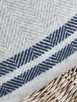 Cox & Cox Throws<Soft Wool Cushion Cover - Blue French Stripe
