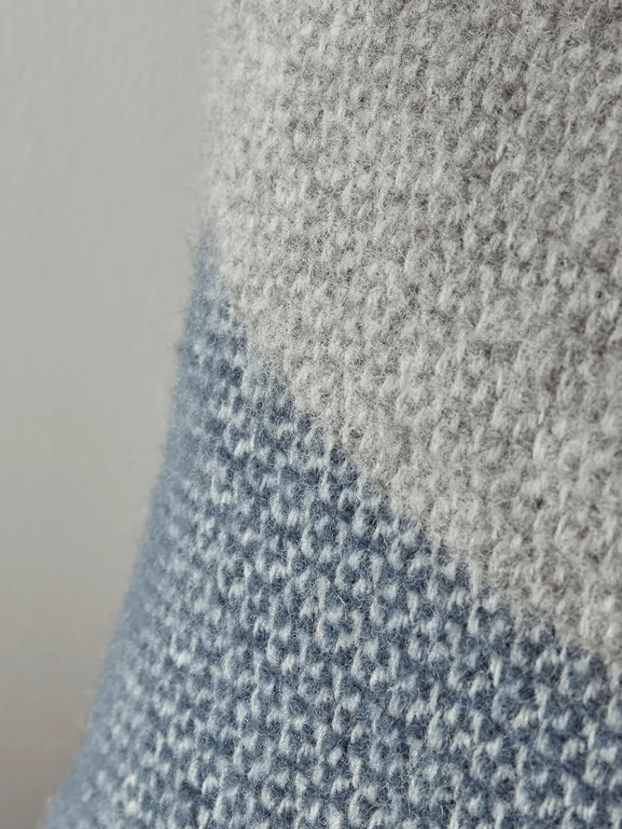 Cox & Cox Cushions|Cushions<Soft Wool Cushion Cover - Blue & Grey