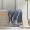 Cox & Cox Throws<Soft Wool Large Throw - Blue & Grey