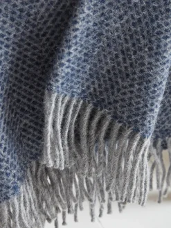 Cox & Cox Throws<Soft Wool Large Throw - Blue & Grey