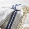 Cox & Cox Throws<Soft Wool Throw - Blue French Stripe