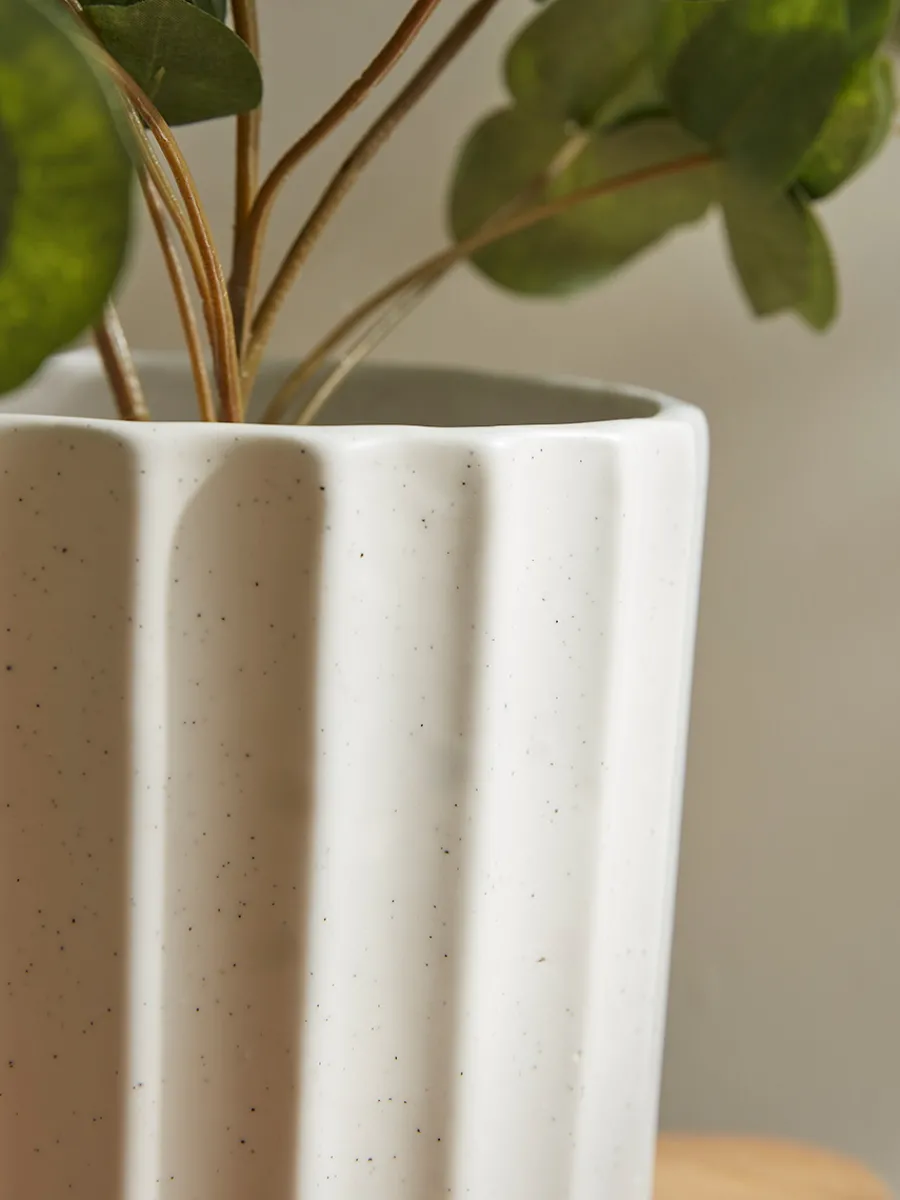 Cox & Cox Indoor Planting<Speckled Fluted Planter