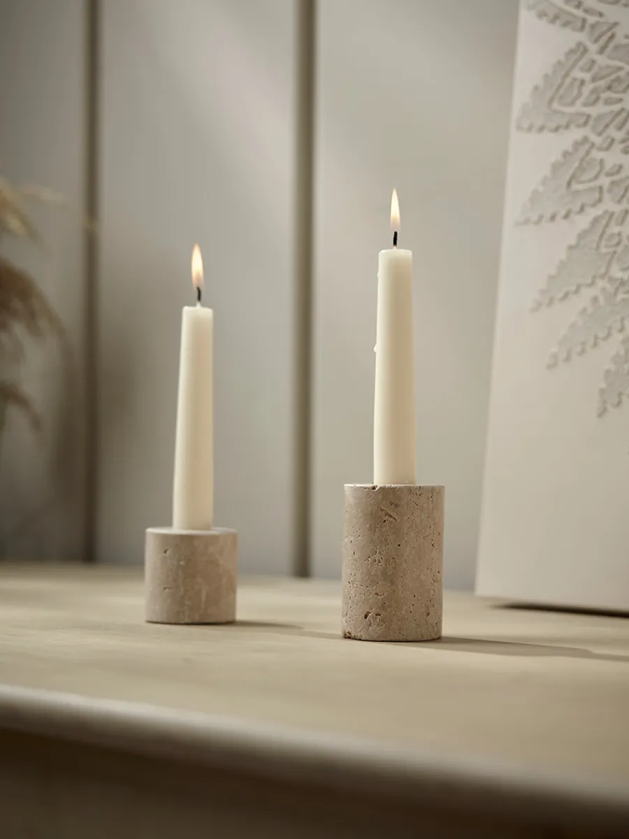 Cox & Cox Candle Holders<Stone Dinner Candle Holder - Large
