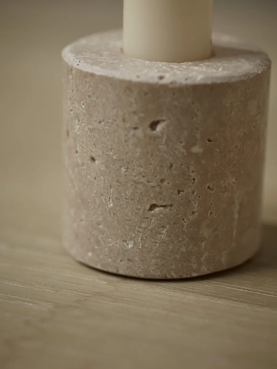 Cox & Cox Candle Holders<Stone Dinner Candle Holder - Large