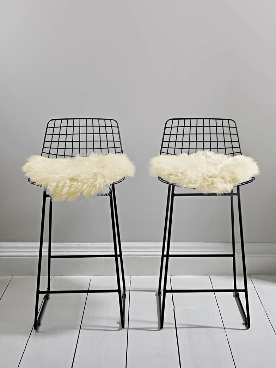 Cox & Cox Cushions|Cushions<Sumptuous Sheepskin Seat Pad - Ivory